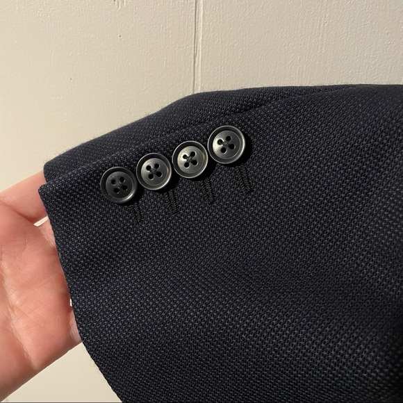 - ARMANI COLLEZIONI men’s navy blue wool blazer jacket - Picture 3 of 6